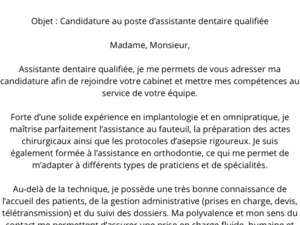 Assistante dentaire qualifié ( chirurgie, implant , ortho) H/F