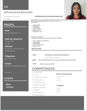 Assistante dentaire qualifié disponible 