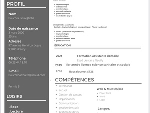 Assistante dentaire qualifié disponible 
