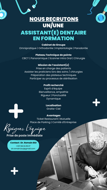 Assitant(e) Dentaire H/F prise de poste immédiat
