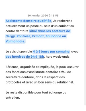 Assistante dentaire / Secrétaire dentaire H/F