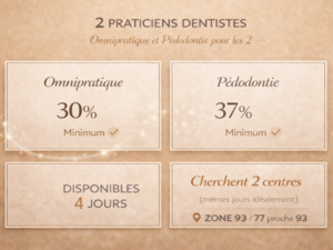 Salariat Omnipratique Pedodontie 2 praticiens H/F