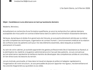 Assistante dentaire en contact d’alternance 