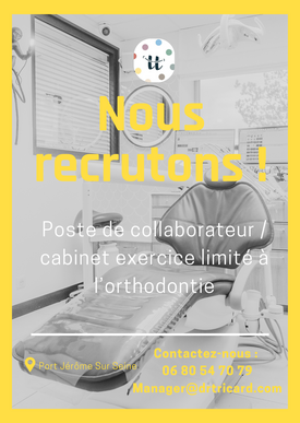 Poste de collaborateur / Cabinet avec un exercice limité à l’orthodontie (H/F) 