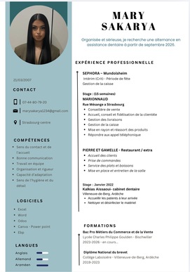 Recherche une alternance en assistante dentaire