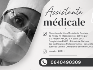 Assistante médicale spécialisée en odonto-stomatologie