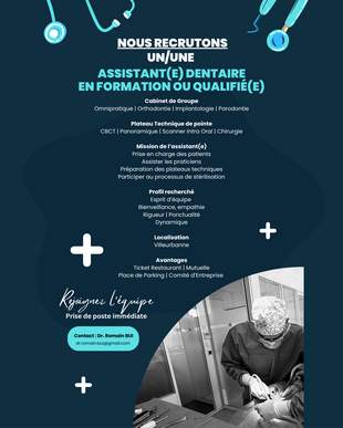 Assitant(e) Dentaire H/F prise de poste immédiat
