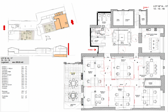Local professionnel RdC PMR 250 m2 + terrasse 29m2 Bordeaux Nansouty