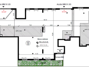A vendre plateau ERP neuf 400 m² + jardin privatif emplacement AAA
