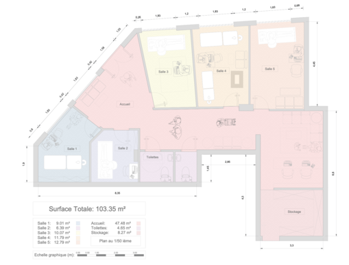 A vendre Paris 16e Triangle d'or - plateau RdC commercial 105 m² à réaménager