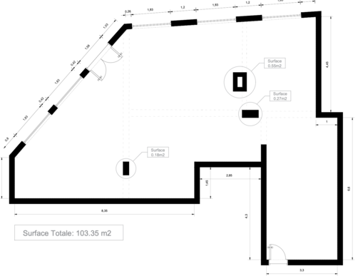 A vendre Paris 16e Triangle d'or - plateau RdC commercial 105 m² à réaménager