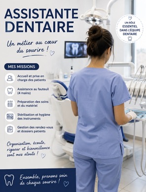  Candidature Assistante dentaire - DISPONIBLE IMMÉDIATEMENT 