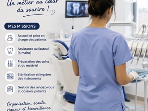  Candidature Assistante dentaire - DISPONIBLE IMMÉDIATEMENT 