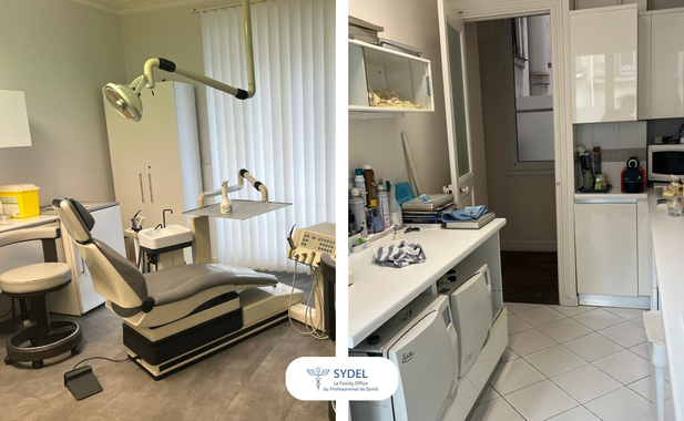 🦷 sydel · Paris (75) – murs + fonds, cabinet implanto/paro, 2 fauteuils · Réf. 7510