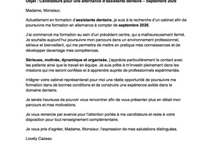 Recherche d’une alternance en tant qu’assistante dentaire – Septembre 
