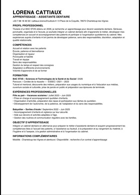 Assistante dentaire en apprentissage 