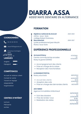 Candidature pour une formation d’assistante dentaire 