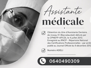 Assistante médicale spécialisée en odonto-stomatologie