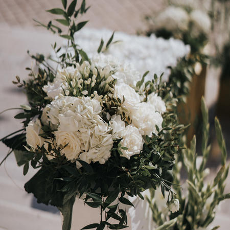 Spyros & Evelin || Elegance in White and Green