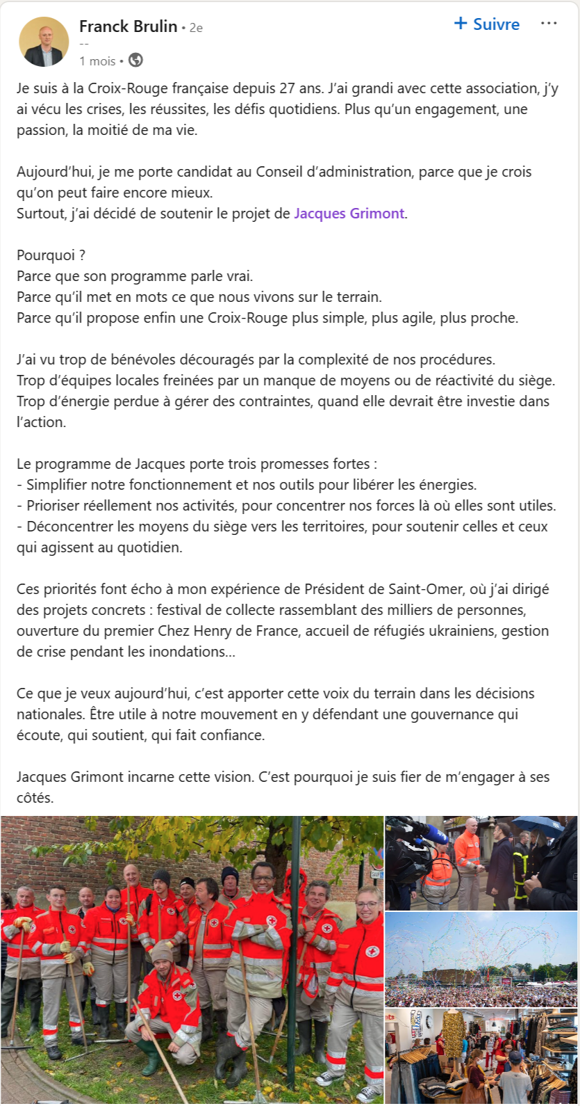 Annonce de candidature de Franck Brulin