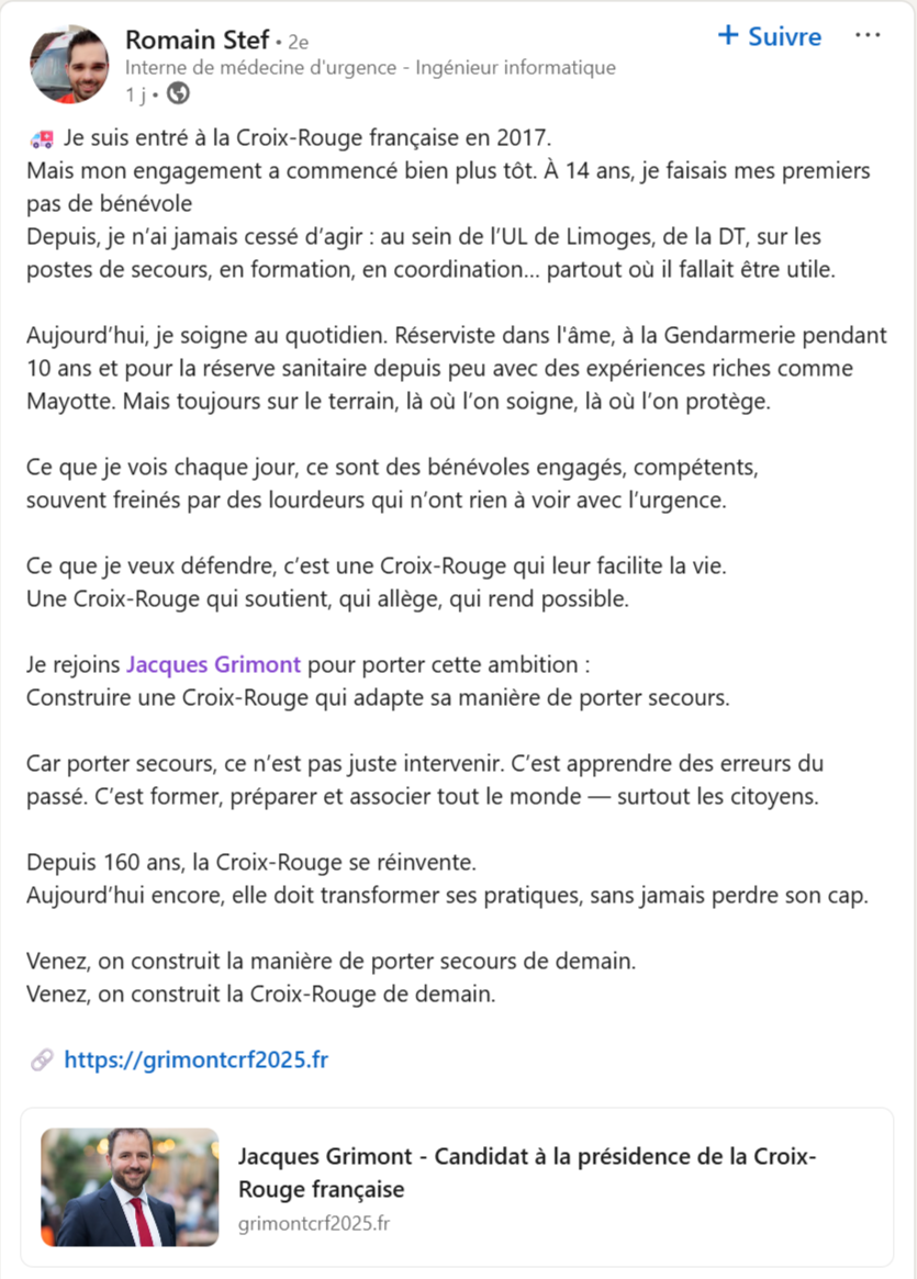 Annonce de candidature de Romain Stef