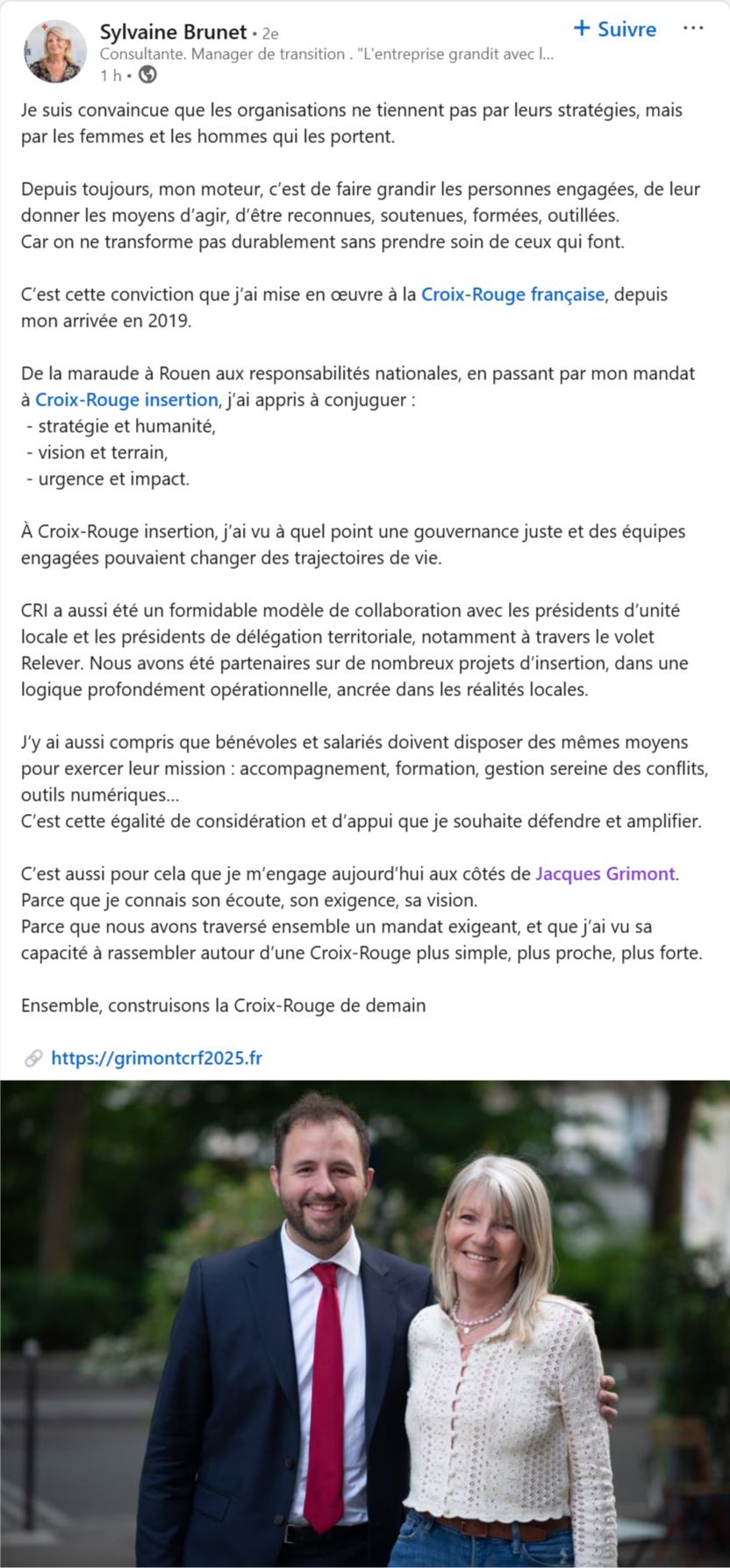 Annonce de candidature de Sylvaine Brunet