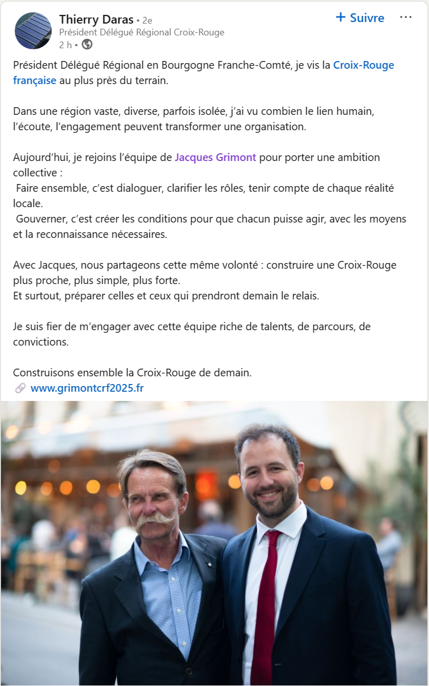 Annonce de candidature de Thierry Daras
