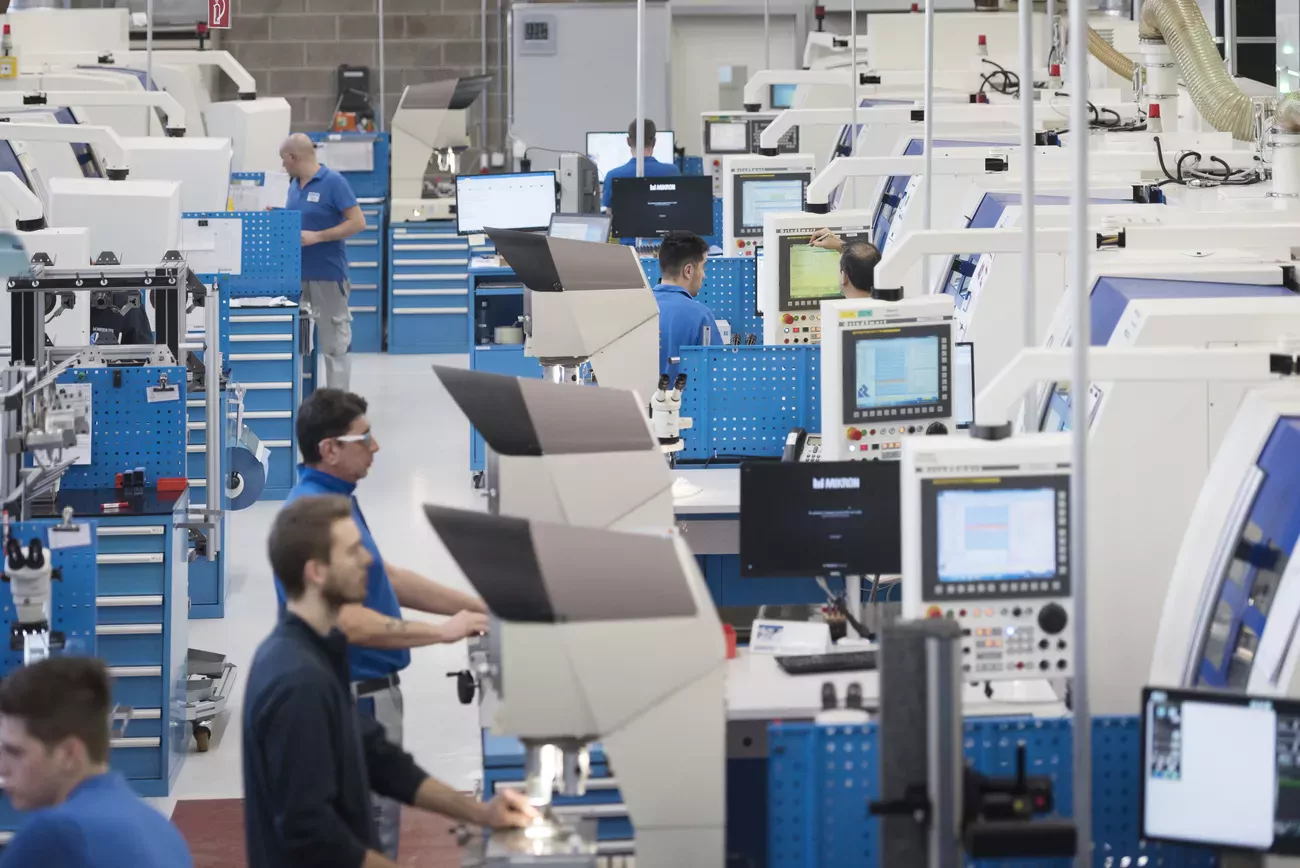 Le fabricant de machines-outils Mikron compte réduire ses effectifs sur le site de production d'Agno, au Tessin. (Keystone)
