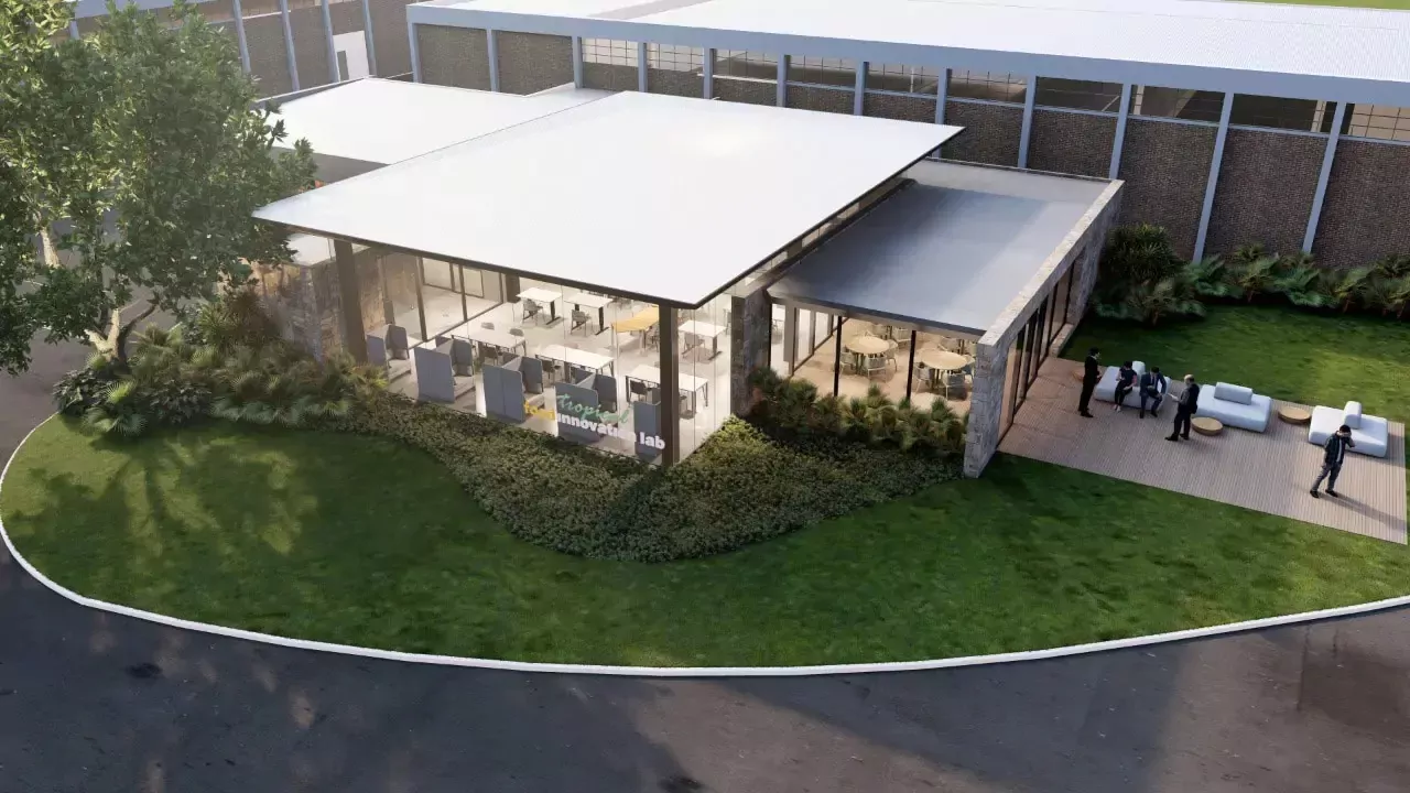 Une image de synthèse du futur laboratoire alimentaire. 