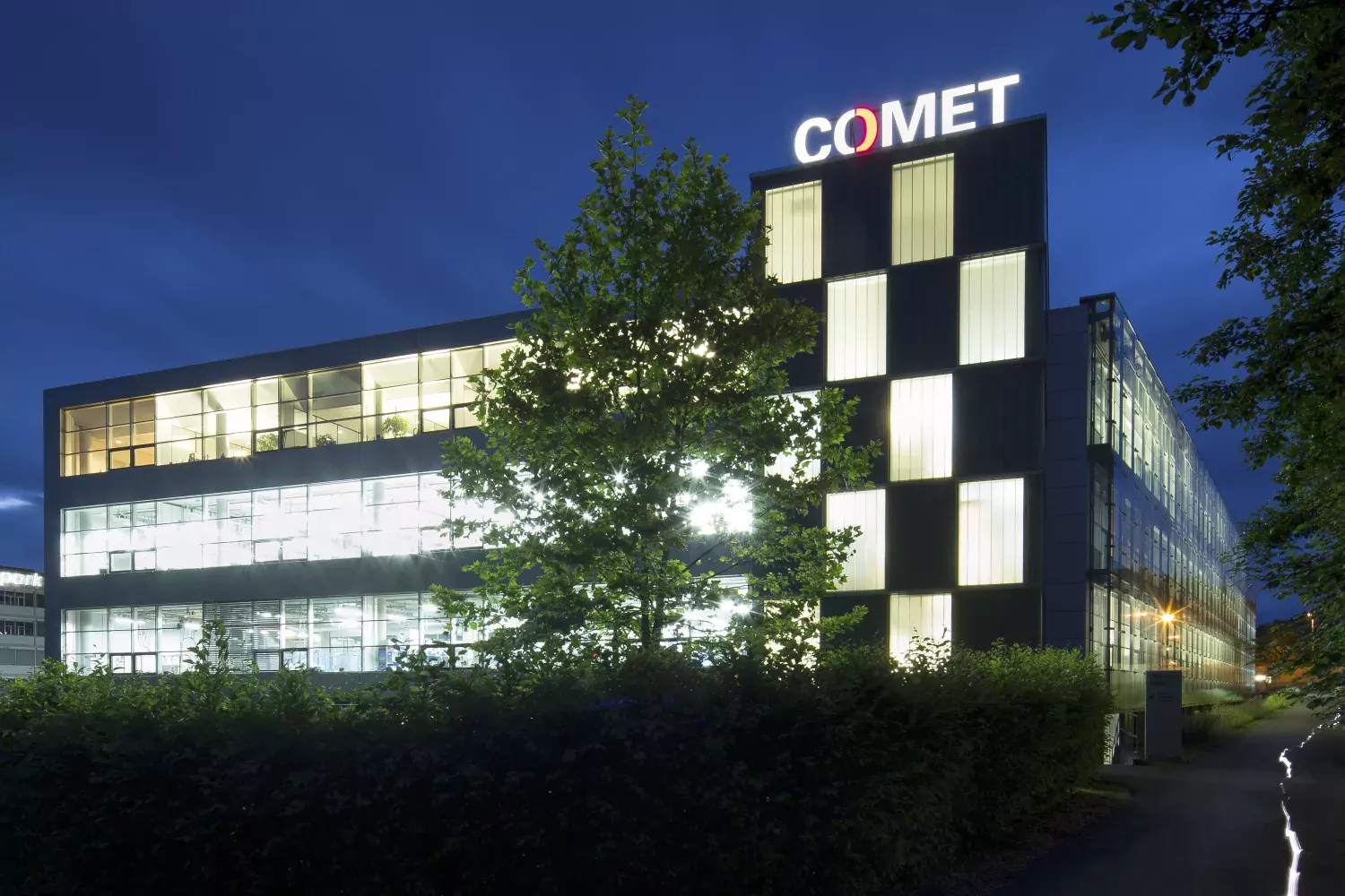Le siège de Comet, à Fribourg. Le spécialiste des rayons-X et fréquences radio boucle une année fructueuse.