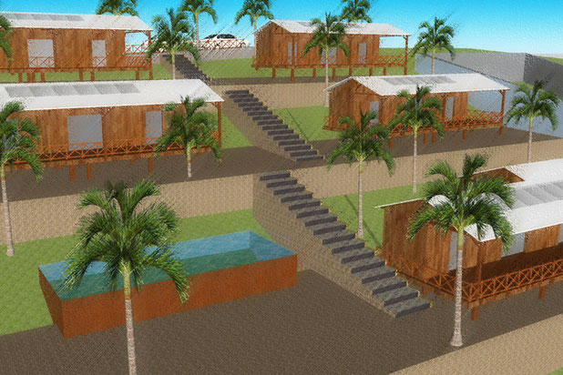 piscine à débordement-construction-hotel-Les Abymes