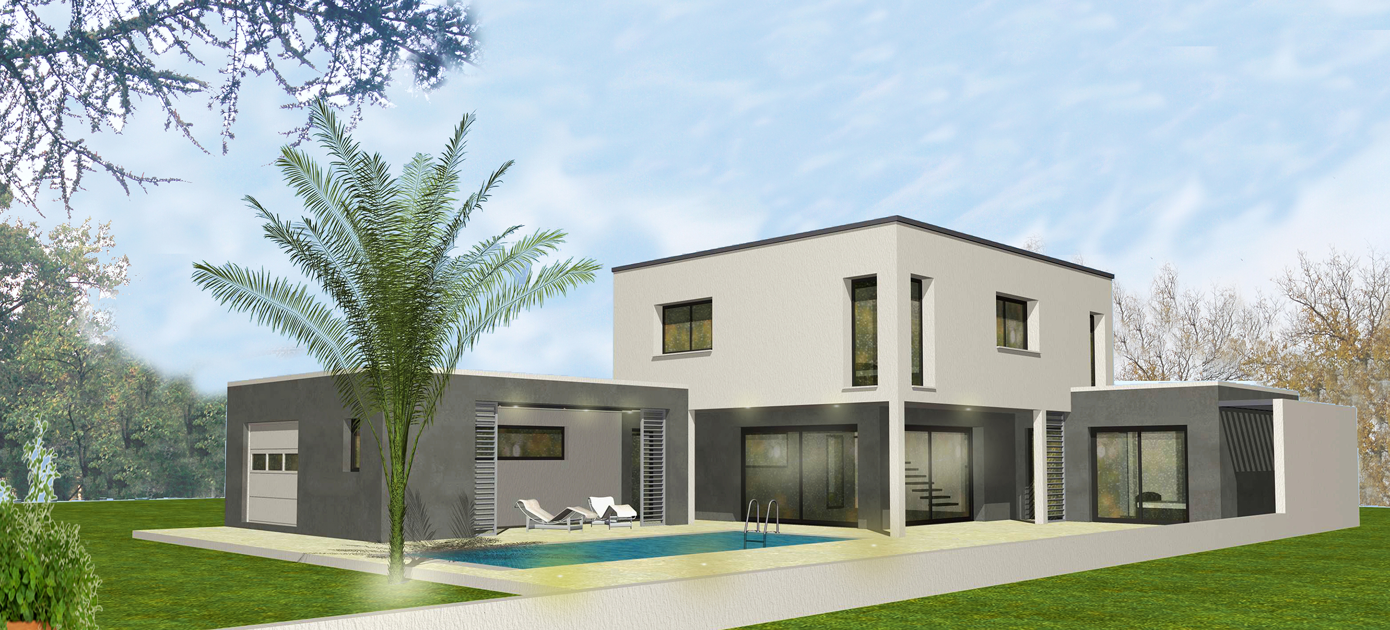 Maison individuelle contemporaine – construction de maison neuve Territoire de Belfort