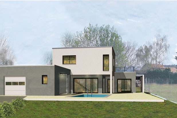 Vue façade-construction-maison-Beaumont-Monteux