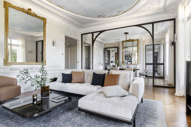 salon et verrière-renovation-appartement-Paris