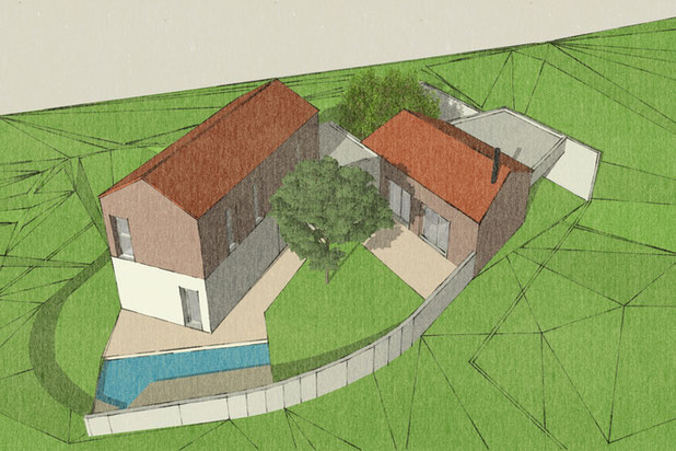 Vue du dessus-construction-maison-Craponne