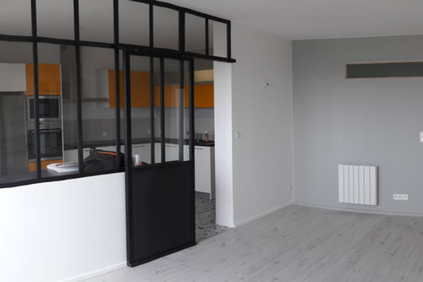 Séjour + cuisine-renovation-appartement-Lyon