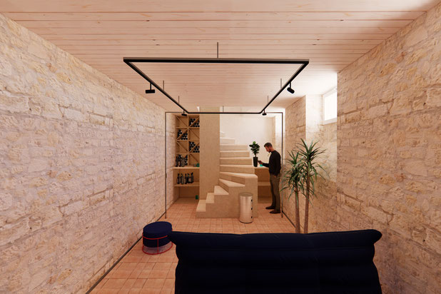 Perspective cave à vin-renovation-appartement-Paris