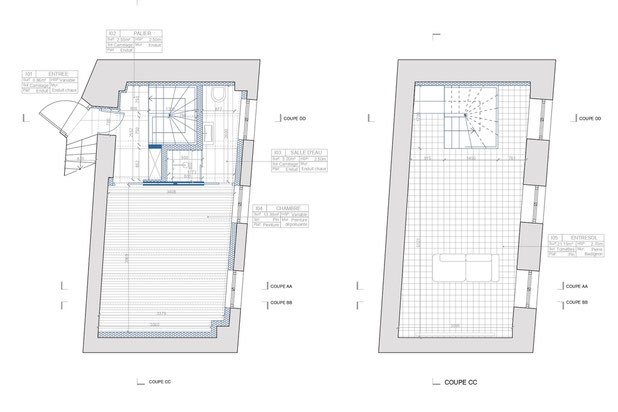 Plan entresol et rez de chaussée-renovation-appartement-Paris