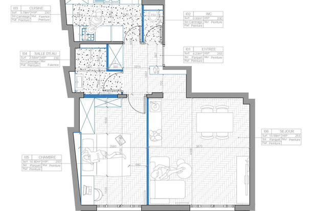 Plan projeté-renovation-appartement-Paris