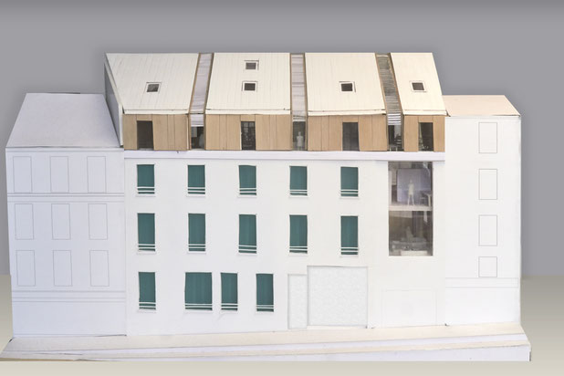 Maquette-surelevation-immeuble-Paris