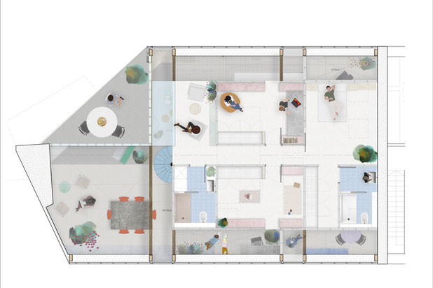 Plan Esquisse-surelevation-immeuble-Paris