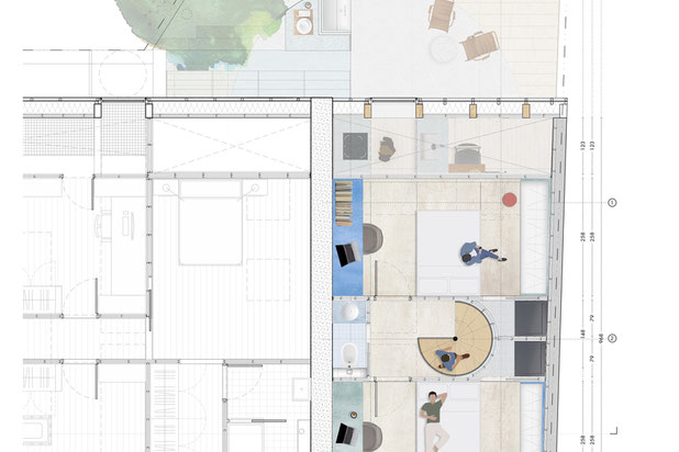 Plan Esquisse-surelevation-immeuble-Paris