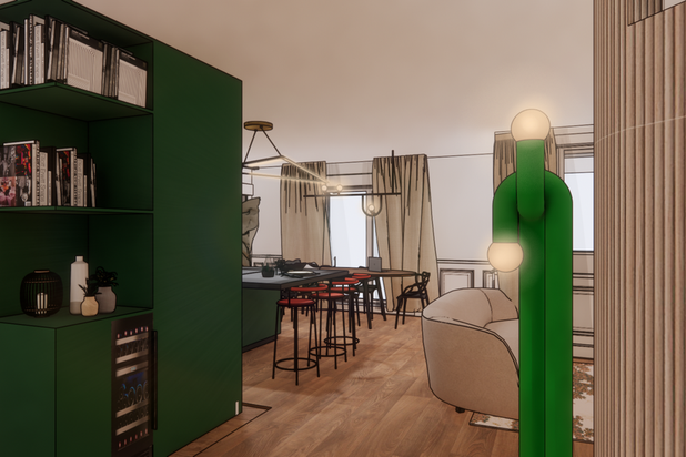 Vue depuis l'entrée-renovation-appartement-Saint-Cloud