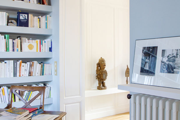 Espace bureau bibliothèque-renovation-appartement-Paris