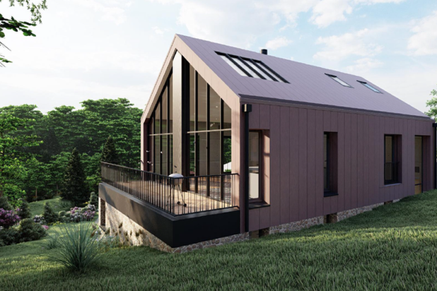 Pignon vitrée avec vue sur le forêt-construction-maison-Jouy-en-Josas