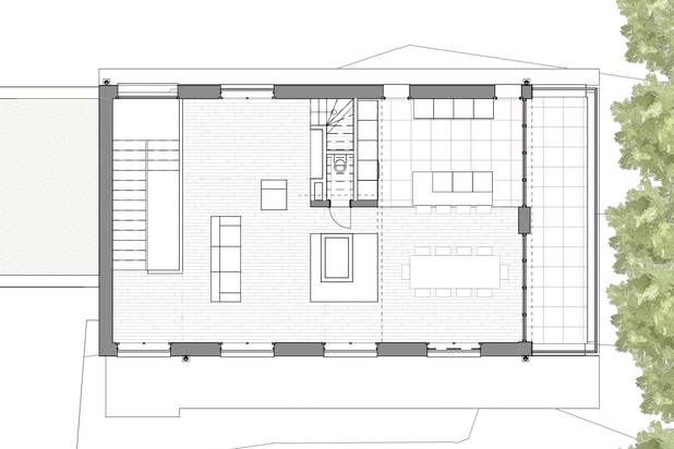 •	Plan d’aménagement des pièces de vie d’une maison familiale-construction-maison-Jouy-en-Josas