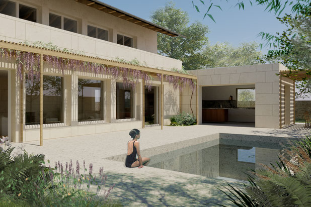 Image du patio intérieur-construction-maison-Laval