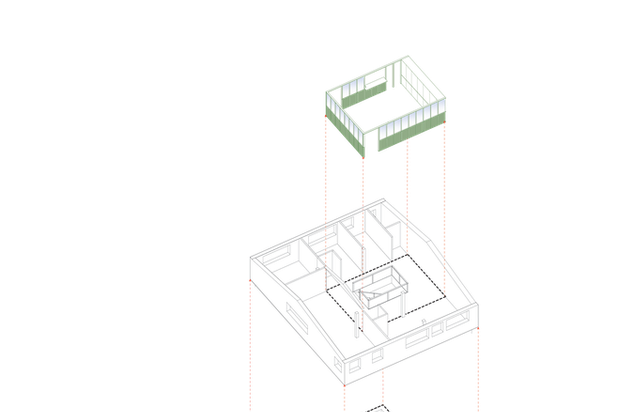 Axonométrie du projet-amenagement-bureaux-Bonchamp-lès-Laval