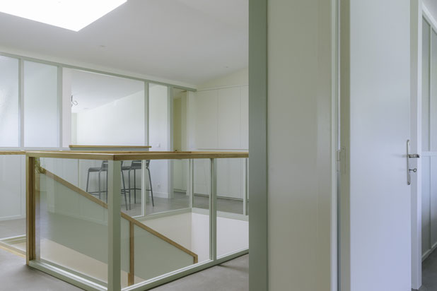 Vue sur l'espace central-amenagement-bureaux-Bonchamp-lès-Laval