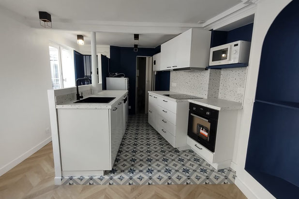 Pièce à vivre-renovation-appartement-Paris